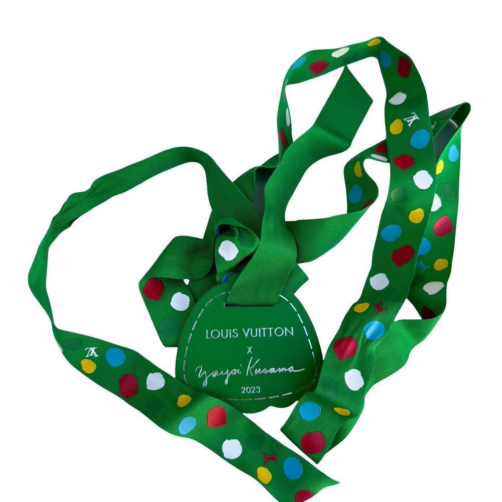 Louis Vuitton x Yayoi Kusama 2023 Green Painted Dots Ribbon and Gift Card Set